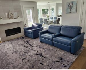 Nepal hand knotted rug and recliners | Jordan's Flooring